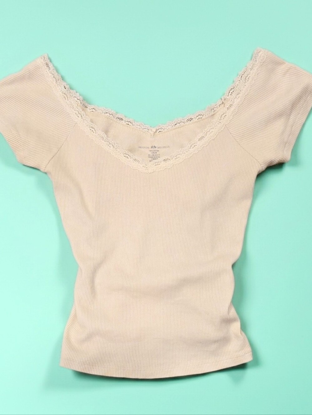 Brandy Melville Ada Lace Top Mauve